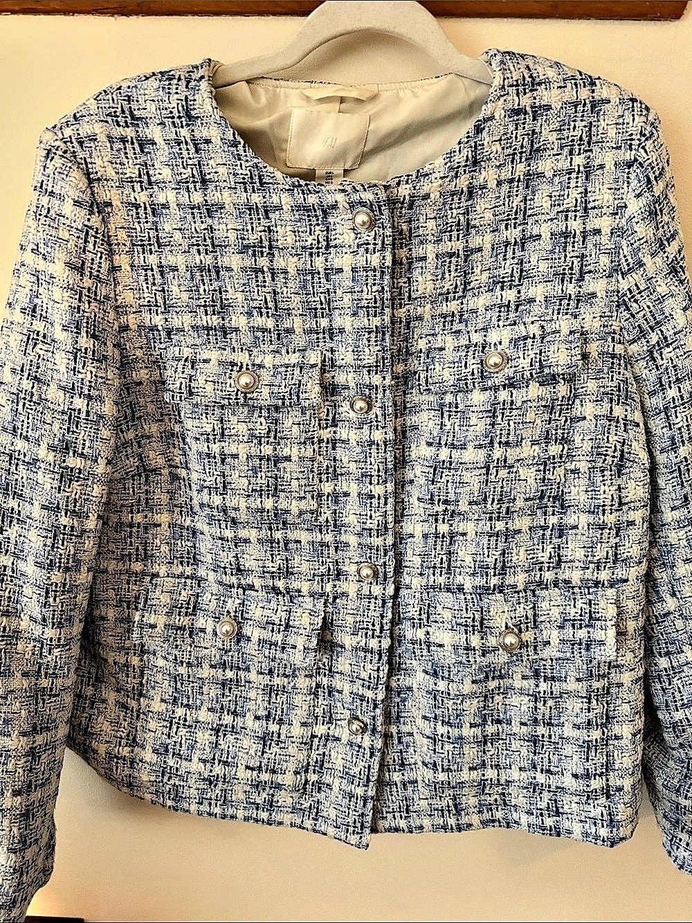H&M Women's Checkered Tweed Jacket Size large